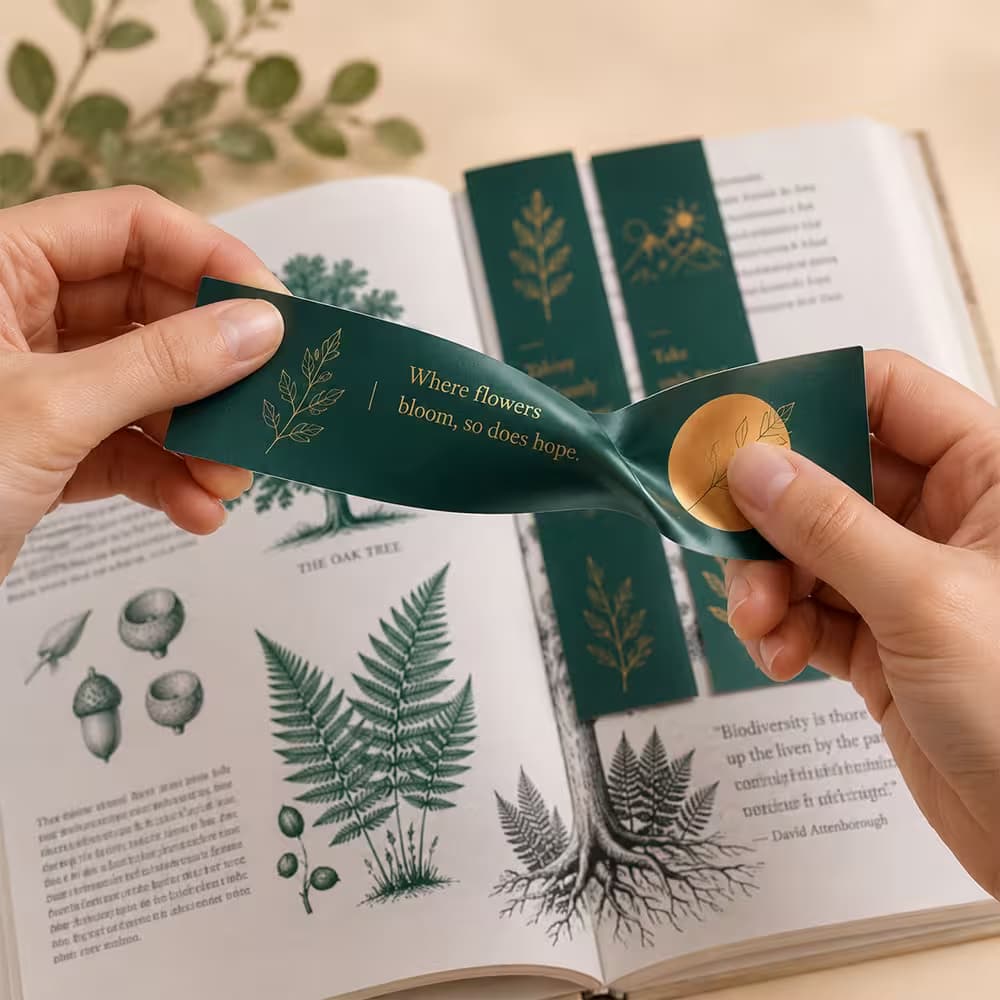 non-tearable bookmark bending test with gold foil