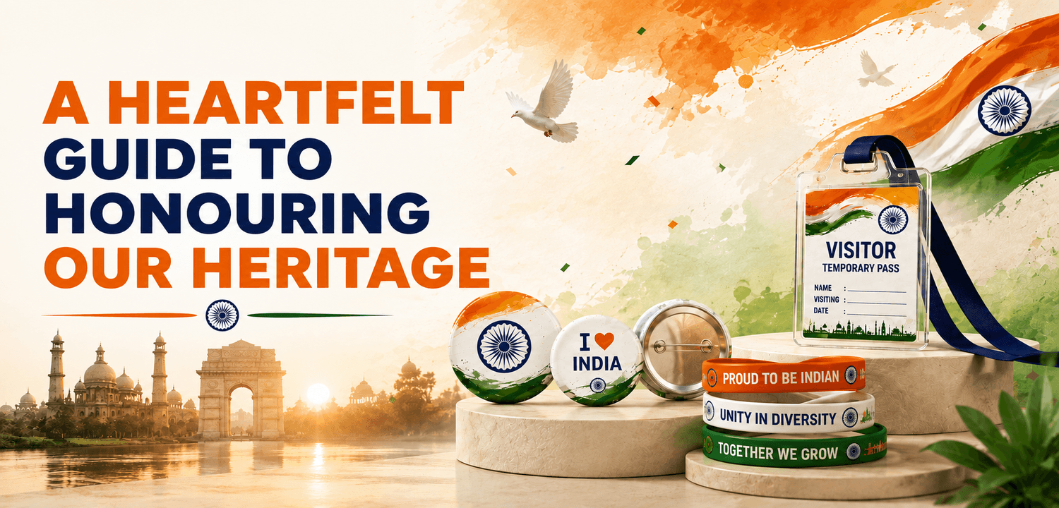 Independence Day celebration ideas with custom banners, badges, wristbands, posters and event branding products