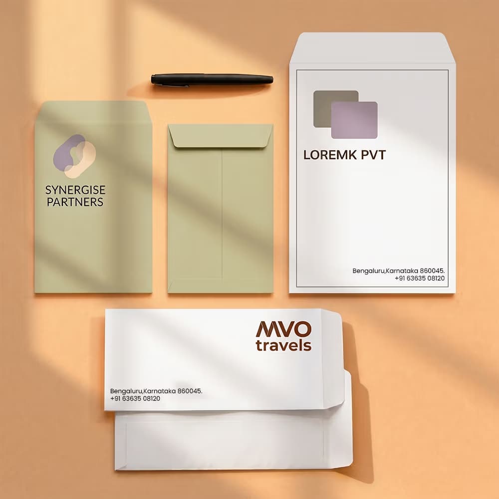 Custom Printed Envelopes with different sizes