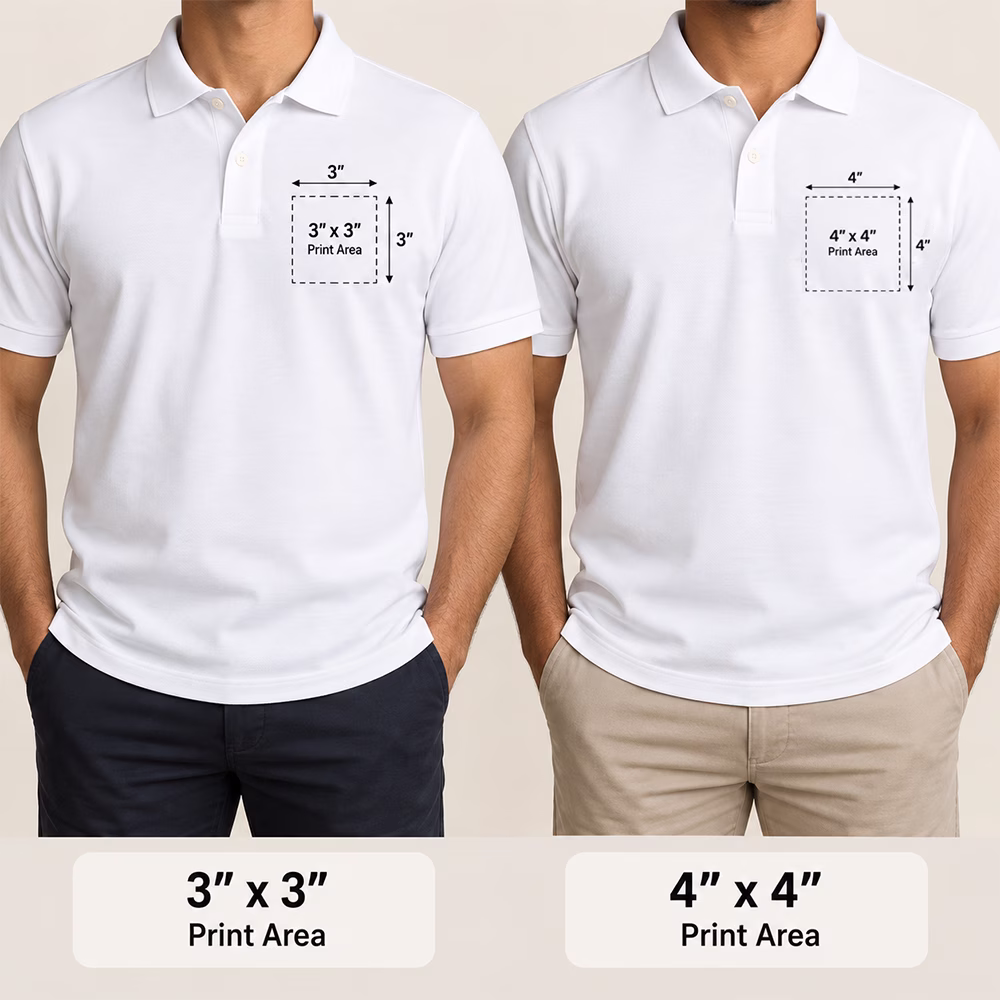 T-shirt front print area guide