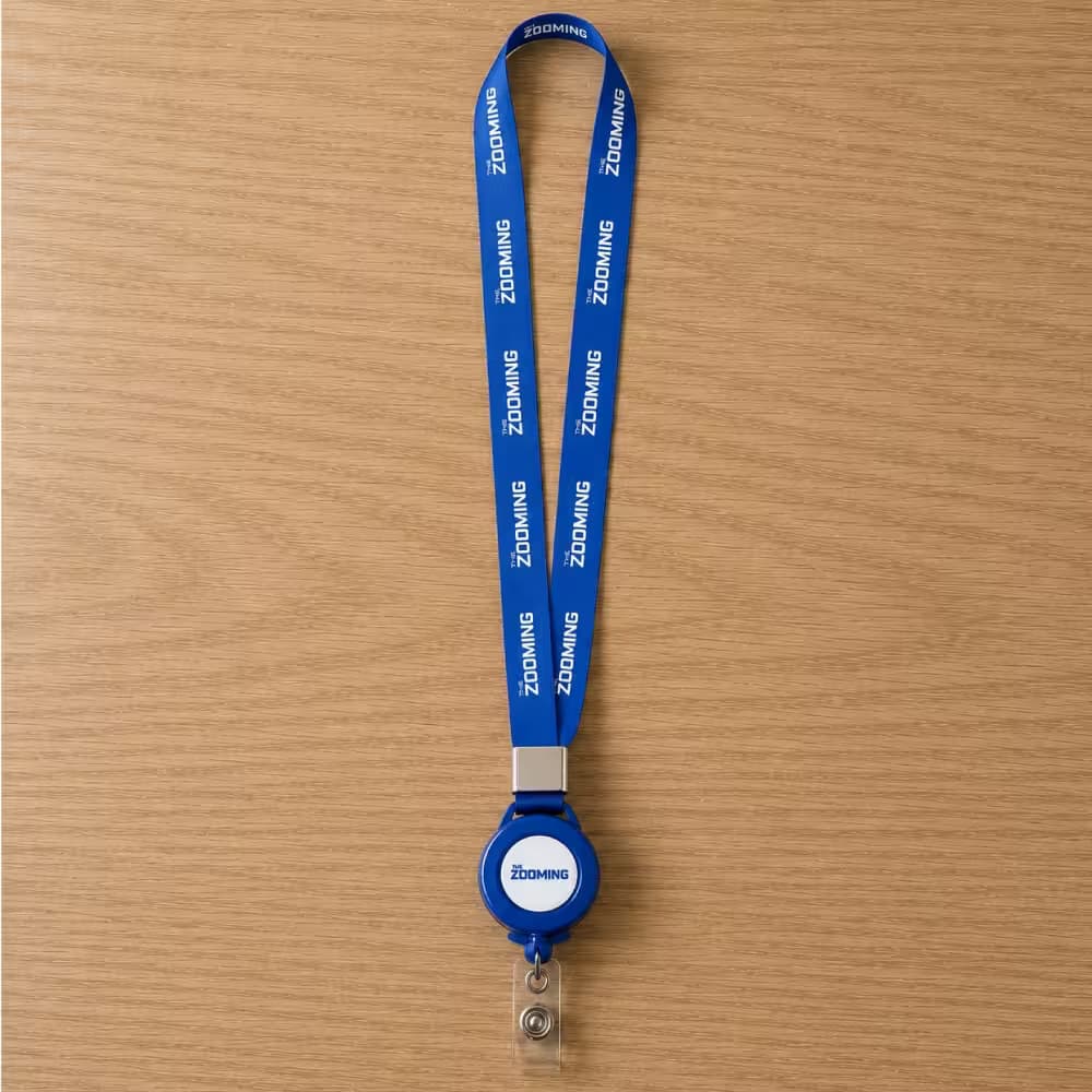 Branded lanyard with retractable badge