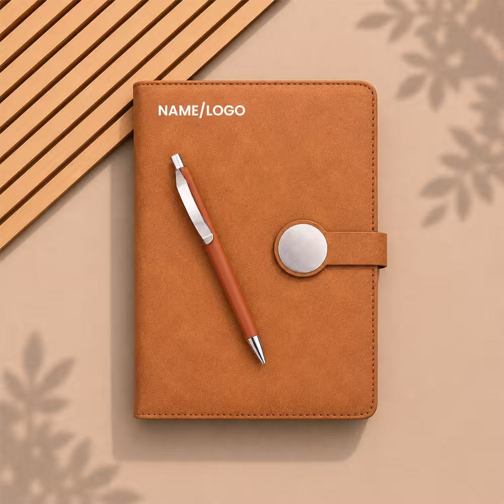 gol magnet diary with pen, name or logo space