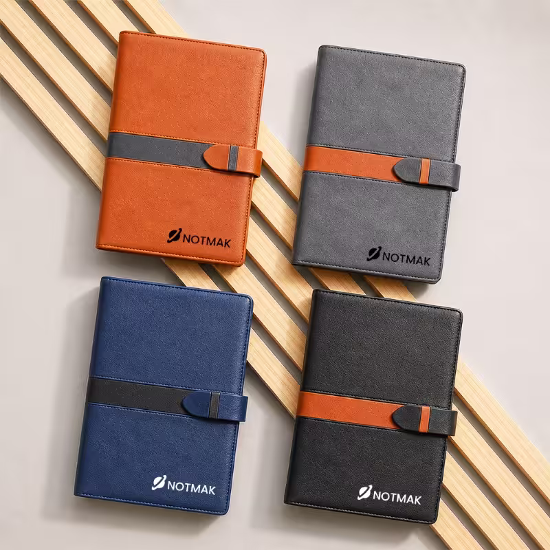 Leather textured dual-tone PU diary in different colours