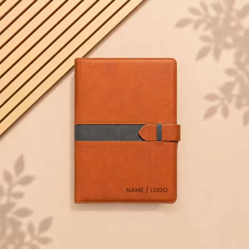 Leather textured dual-tone PU diary