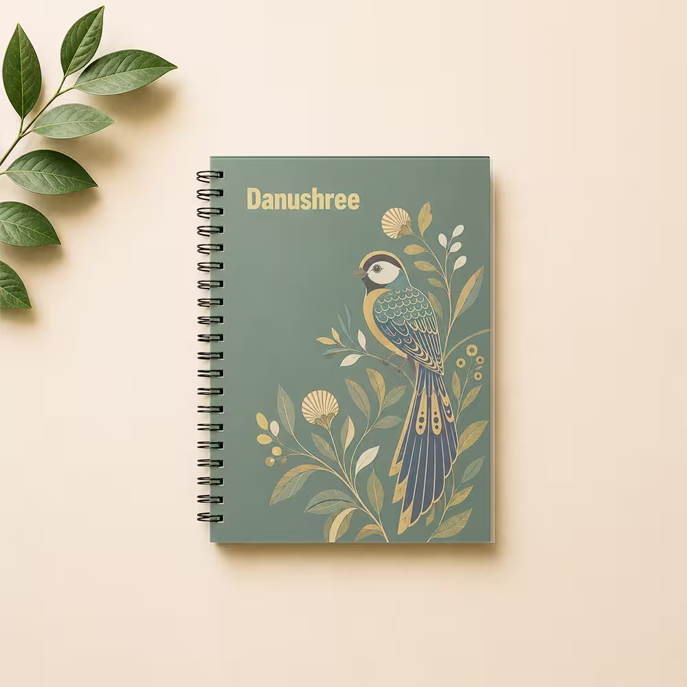 Personal softcover wiro diary with custom printed front cover