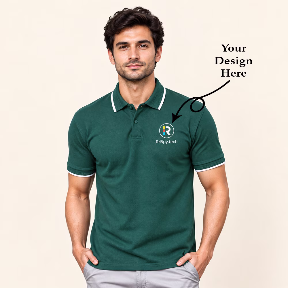 Custom premium polo green t-shirt
