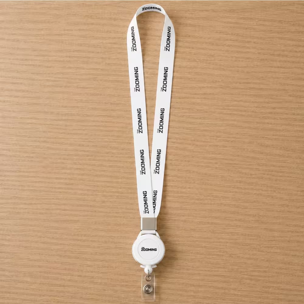 Lanyards with badge reels custom printed set
