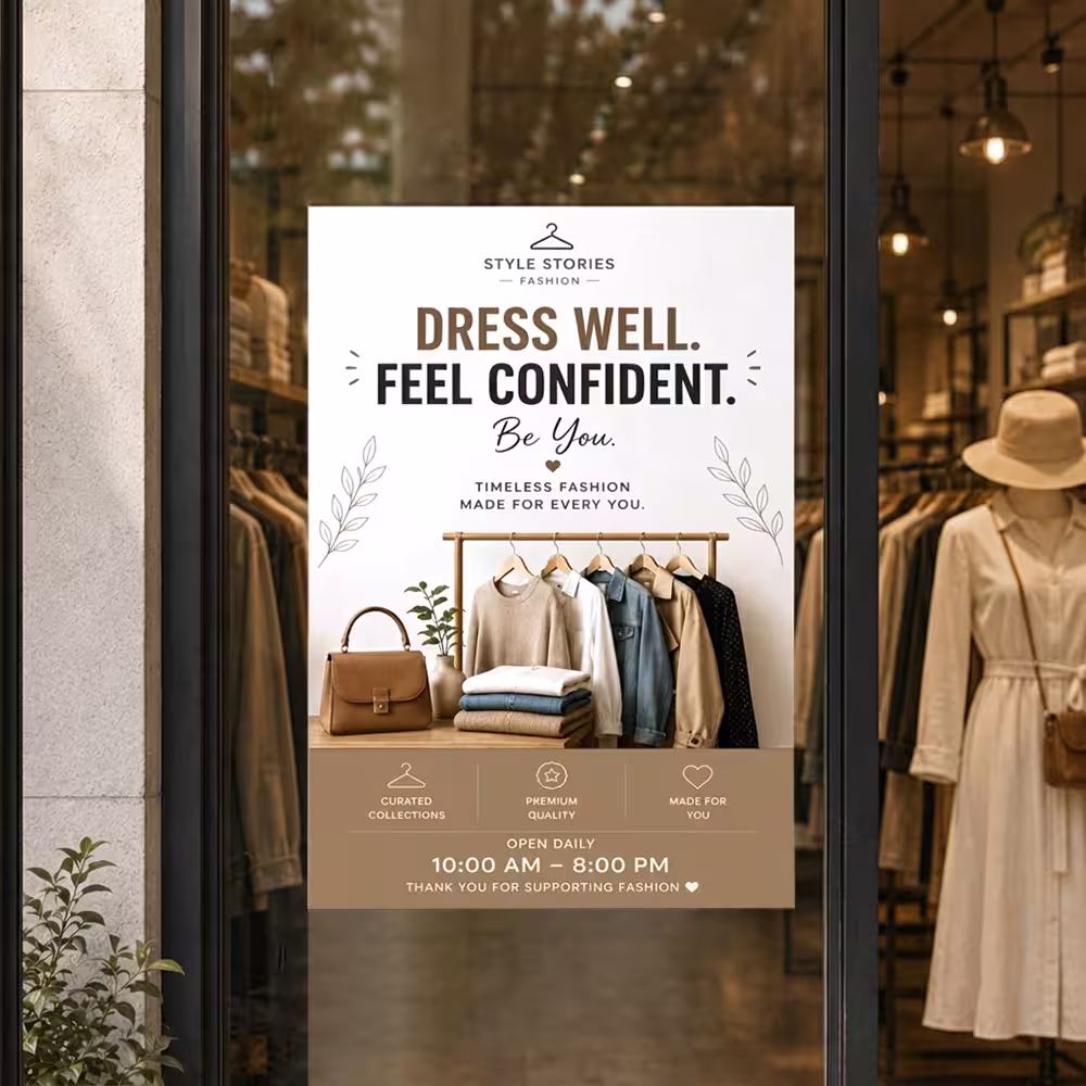 non-tearable posters,on fashion store window