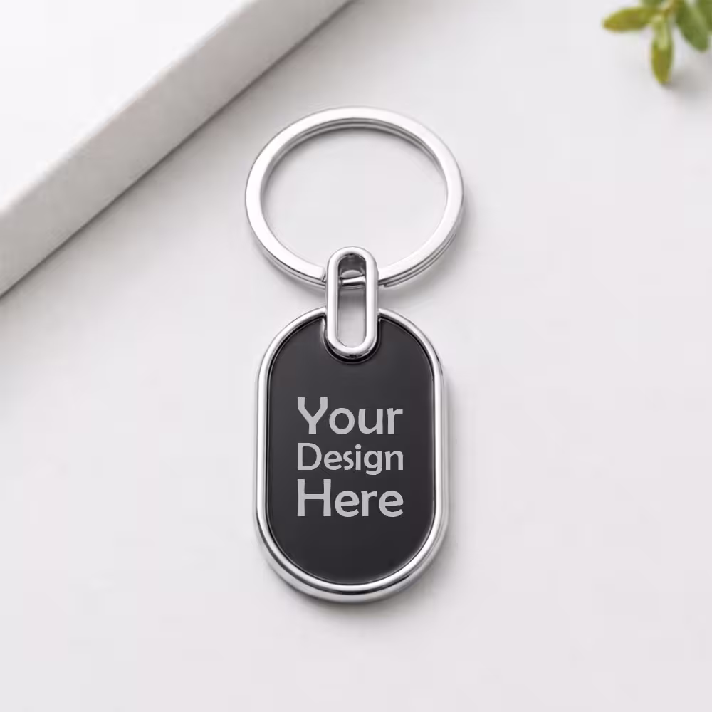 oval metal keychains with custom design