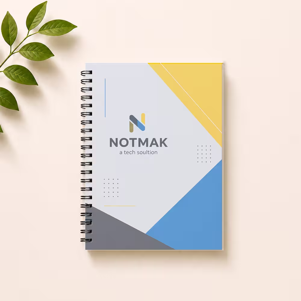 Corporate softcover Wiro diary with custom printed cover
