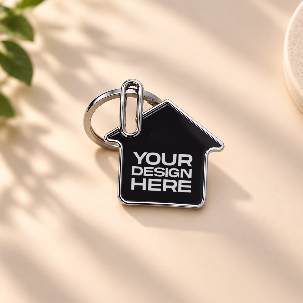 Custom house-shaped home keychain