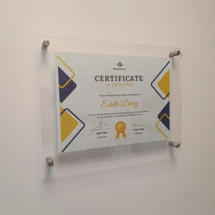 Custom Acrylic Certificates Printing