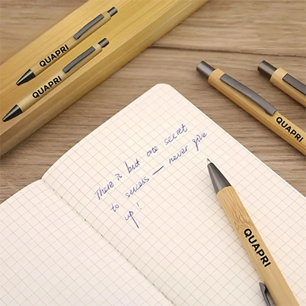 Stylish bamboo pens with polished, sustainable design.