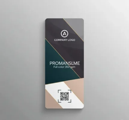 Custom company branding bookmark with logo and tagline