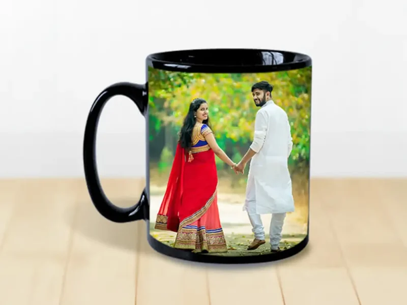Classic Black ceramic mug with handle , Photo Gifts