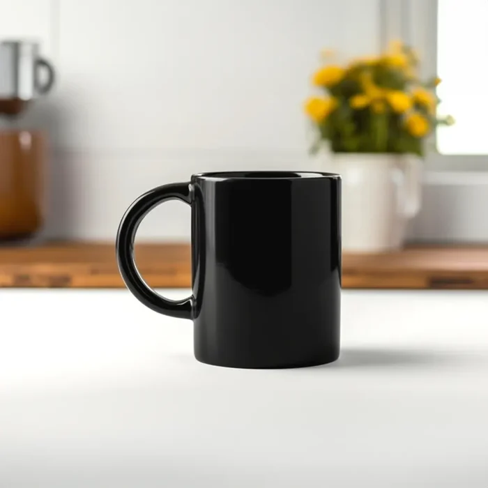 Elegant ceramic coffee mug with simple design