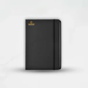 Stylish diary featuring a convenient strap closure.