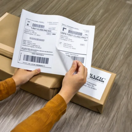 Versatile self-adhesive labels for shipping and mailing