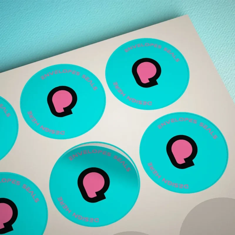Decorative envelope seal for secure closure.