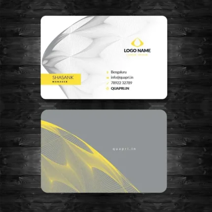 Glossy visiting card with a vibrant, high-shine finish for a polished and eye-catching appearance