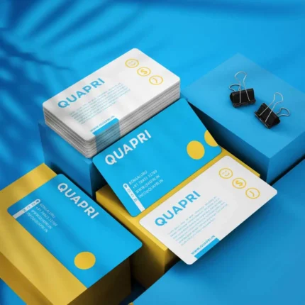 Custom printed business card with rounded corners