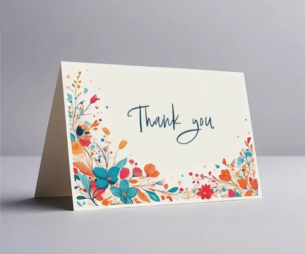 Colorful 'Thank You' in playful font.