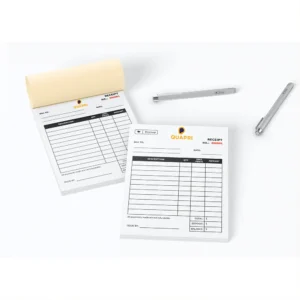 Custom bill books from Quapri, featuring organized receipt pages for easy transaction tracking, perfect for small businesses and retail shops.