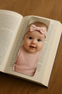 Custom photo printed bookmark with personal design