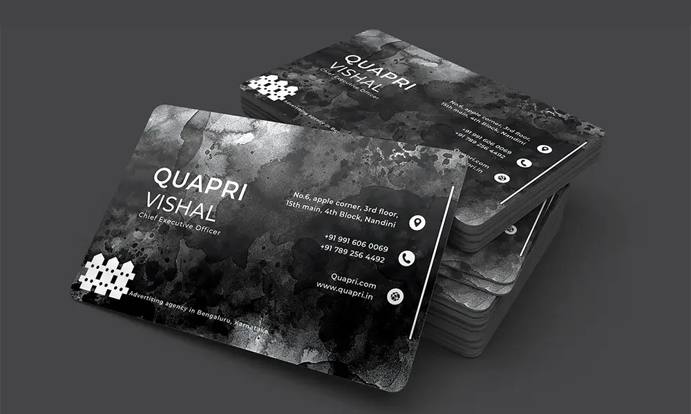 High-quality business card with a textured surface