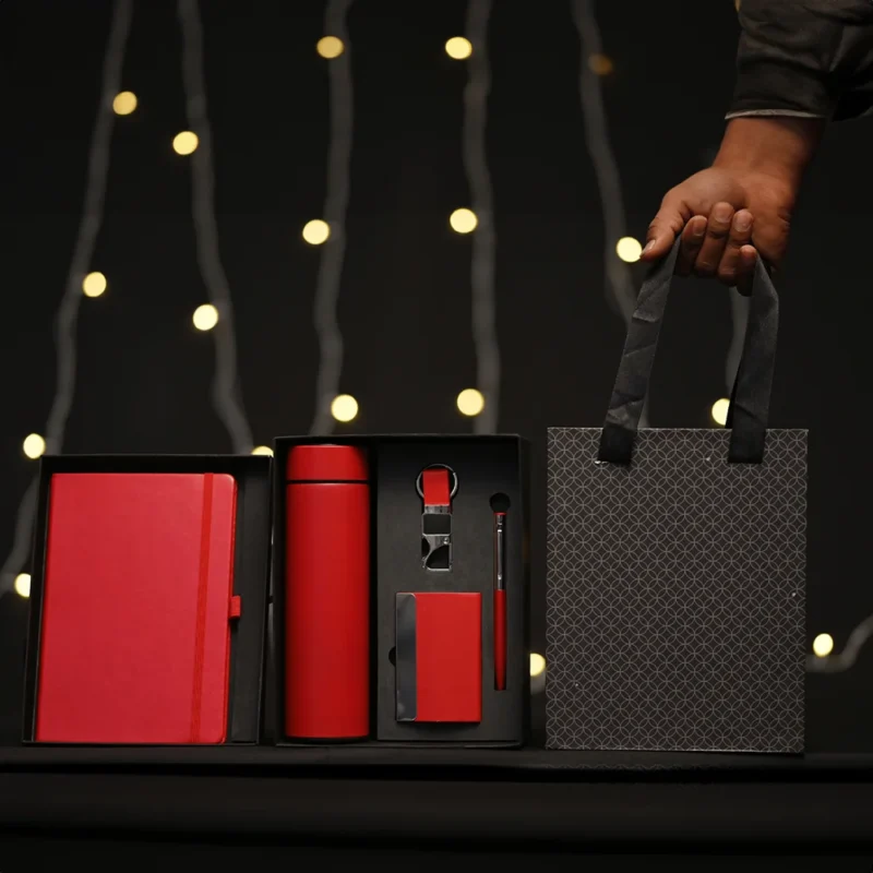 Five-in-one: pen, keychain, diary, water bottle, Card holder. Digital Printing Services in Bangalore