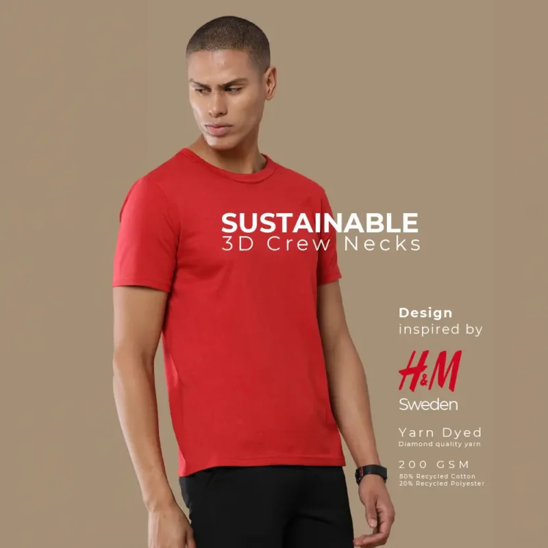 Sustainable 3D Crew Neck T-shirts