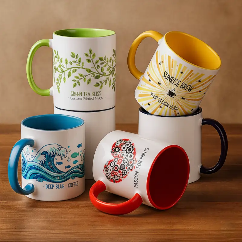 Custom printed Inner colour mugs