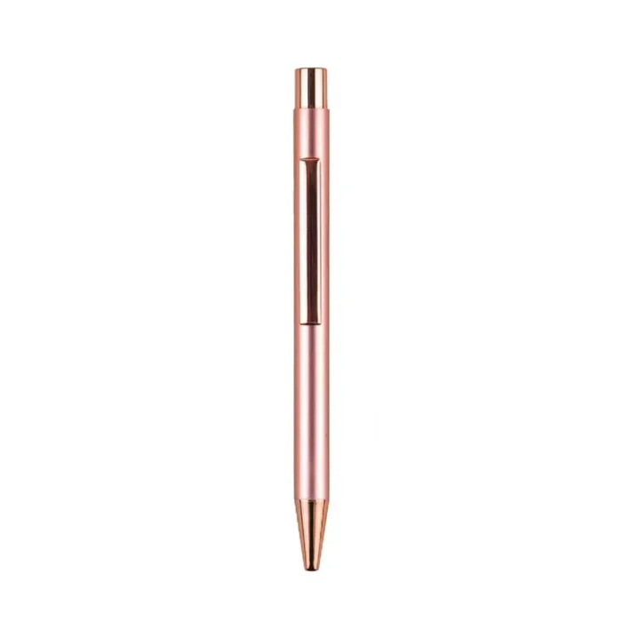 Luxury Gold and Rose Gold Metal Ball Pens with Custom Logo Displayed Elegantly