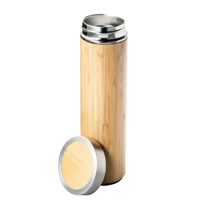 Sustainable bamboo water bottle with personalized name