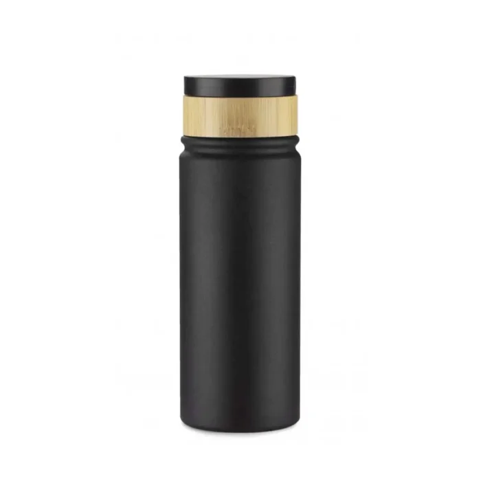 Durable Thermos bottle with double-walled insulation and a convenient carrying strap, perfect for travel and outdoor activities.