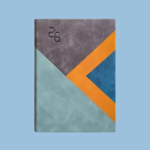Customized Diary with logo in modern geometric design.