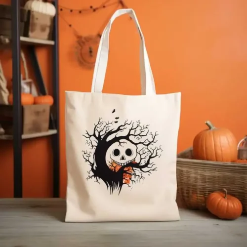 Custom cotton tote bag with personalized design, available in large size for shopping
