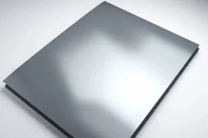 Aluminium sheet printing material for your business with a smooth reflective surface.
