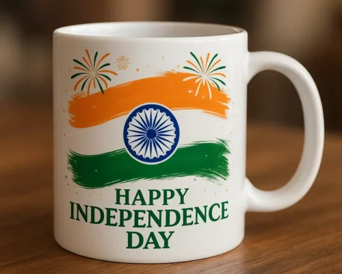 Custom Independence Day Gifts mug with Indian flag design