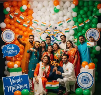 Office Photo Booth Office photo booth with tricolor props for Independence Day 2025.