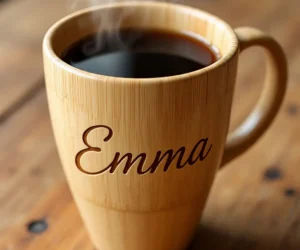 An eco-friendly coffee mug designed with sustainable materials, perfect for daily use and ideal as personalized mugs as gifts that promote a green lifestyle.