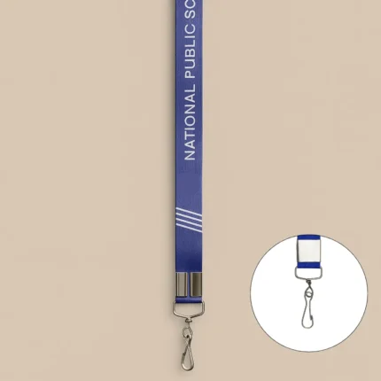 Custom printed school lanyard with metal twisted hook clip