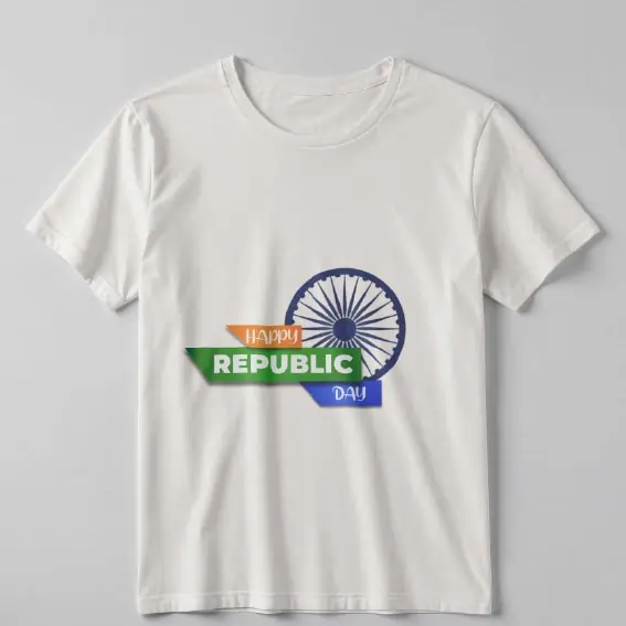 Printed T-shirt with a patriotic design, showcasing wearable Republic Day celebration ideas for community parades.