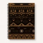 Capture your thoughts in this rustic, Kraft Personal Softcover Wiro Diary. Its earth-toned geometric patterns and pine tree motifs offer a grounded, soulful vibe.