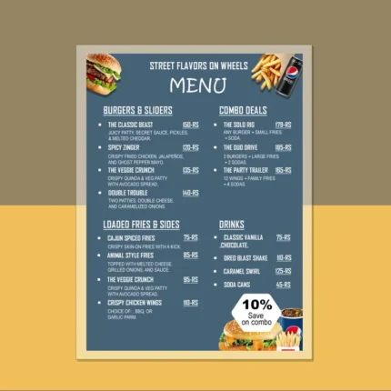 Pouch Laminated Menu Cards