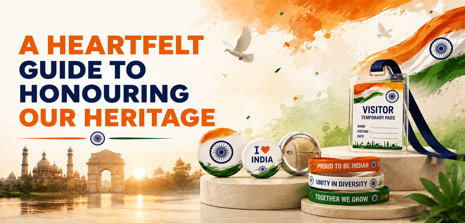 Independence Day celebration ideas with custom banners, badges, wristbands, posters and event branding products